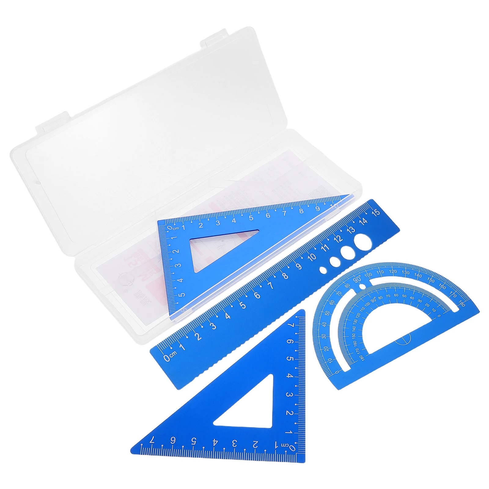 1 set Student Ruler Set Aluminum Alloy Straight Triangle Protractor Drawing Tools Office Supplies School Exam Geometry Precision
1 set Student Ruler Set Aluminum Alloy Straight Triangle Protractor Drawing Tools Office Supplies School Exam Geometry Precision