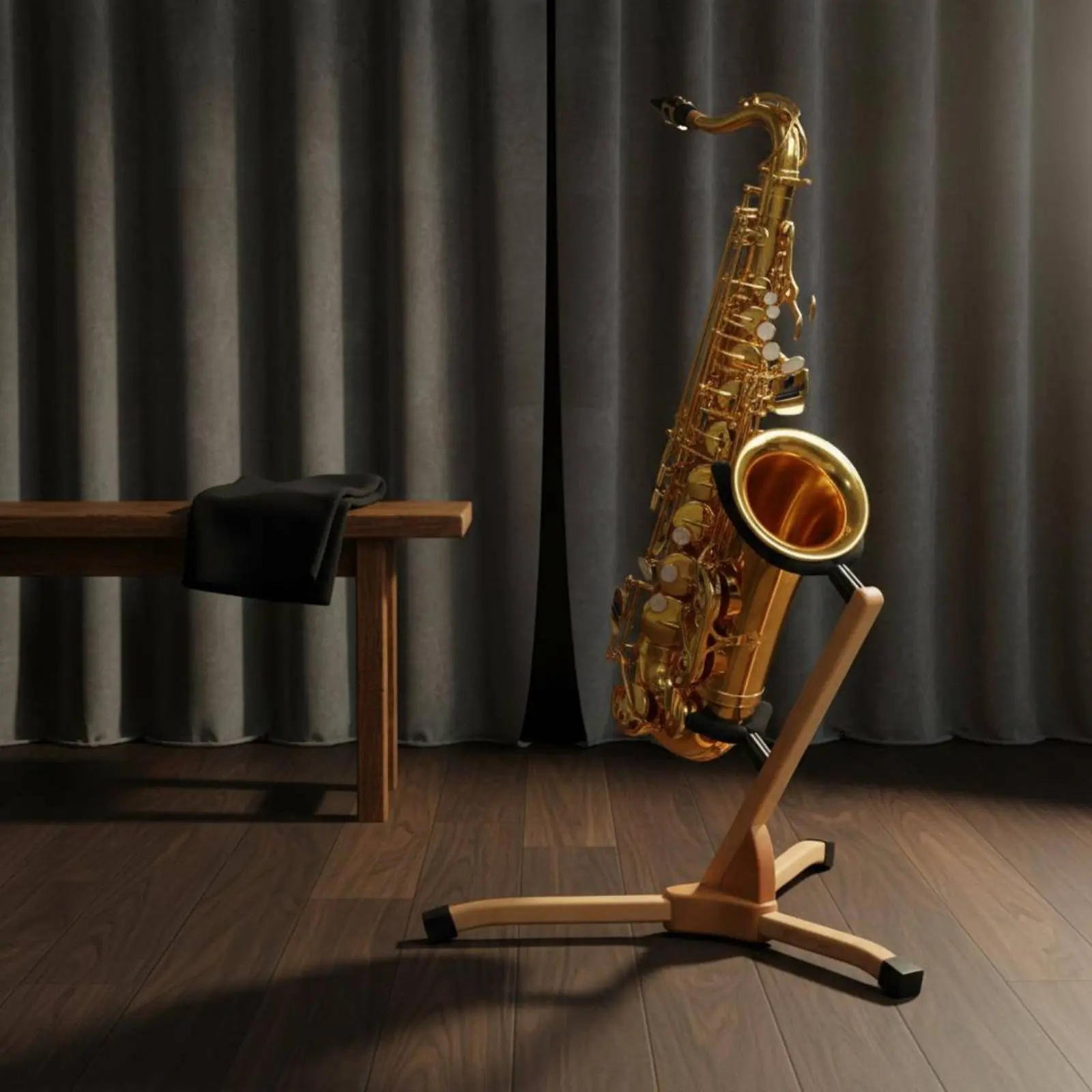Alto Tenor Sax Stand Furniture-Like Design Tenor Sax Stand Music Accessory Soft Silicone Yokes Anti-Slip Rubber for Musicians
Alto Tenor Sax Stand Furniture-Like Design Tenor Sax Stand Music Accessory Soft Silicone Yokes Anti-Slip Rubber for Musicians