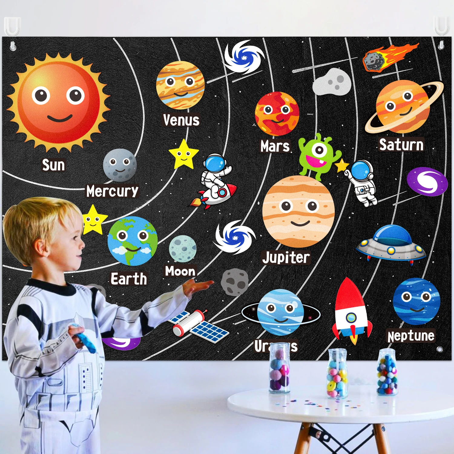 35Pcs/set Outer Space Felt Board Story Cartoon Astronauts Solar System Spacecraft Early Education Gift for Kids Universe Lover
35Pcs/set Outer Space Felt Board Story Cartoon Astronauts Solar System Spacecraft Early Education Gift for Kids Universe Lover