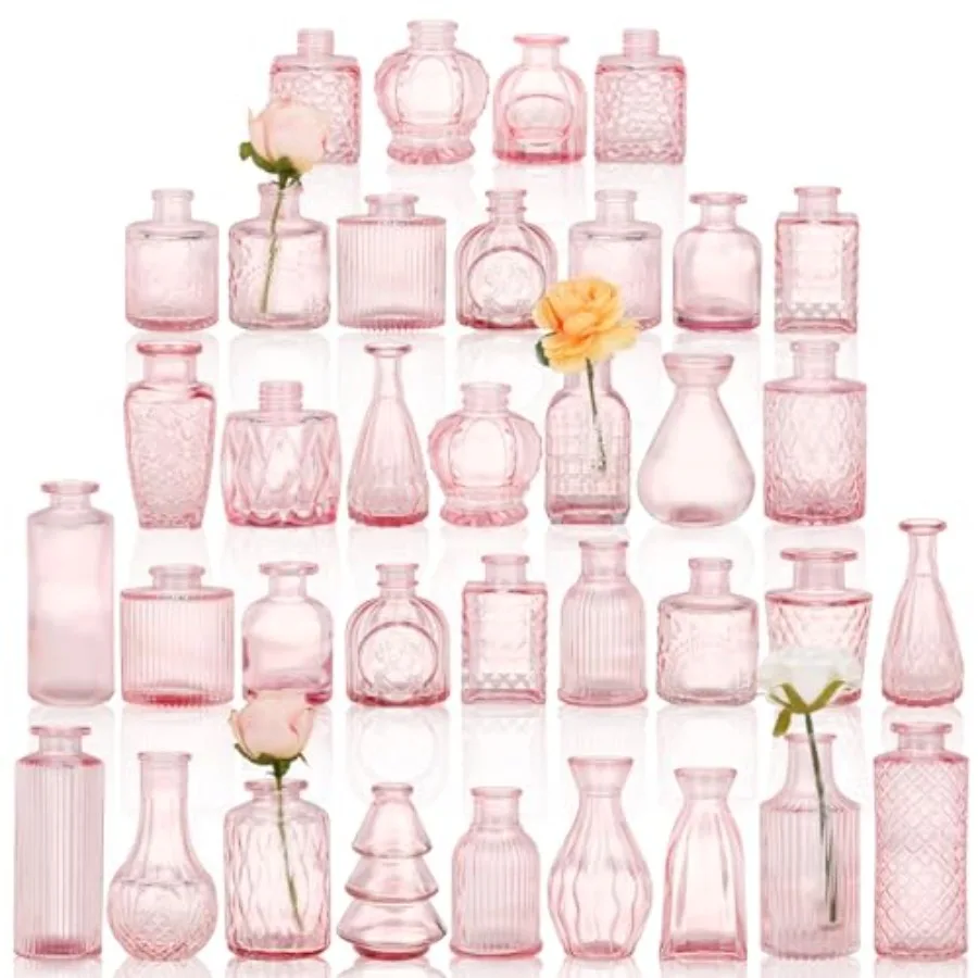 Glass Bud Vase Set, Small Flower Vases for Centerpieces in Bulk, Mini Vintage Vase for Home, Wedding, Table Decor
Glass Bud Vase Set, Small Flower Vases for Centerpieces in Bulk, Mini Vintage Vase for Home, Wedding, Table Decor