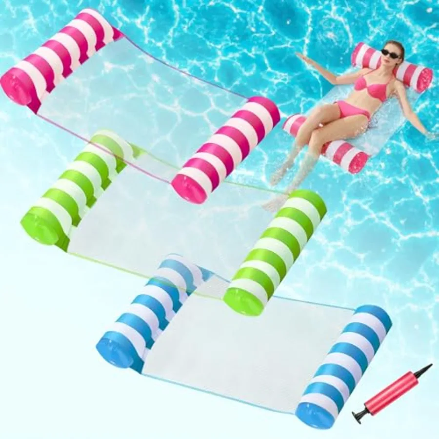 3 PCS Inflatable Hammock Pool Floats, 4-in-1 Water Hammock, Pool Floats Adult Size for Swimming Pool Party Summer Lake Water Fu
3 PCS Inflatable Hammock Pool Floats, 4-in-1 Water Hammock, Pool Floats Adult Size for Swimming Pool Party Summer Lake Water Fu