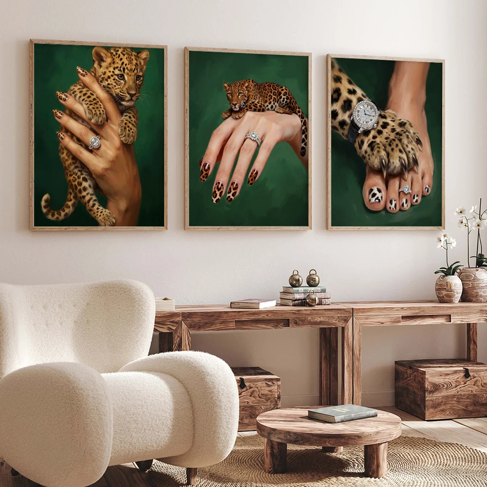 Surreal Leopard Ring Still Life Wall Art Feminine Luxury Green Aesthetic Vintage Print Canvas Wild Tenderness Decor Painting
Surreal Leopard Ring Still Life Wall Art Feminine Luxury Green Aesthetic Vintage Print Canvas Wild Tenderness Decor Painting