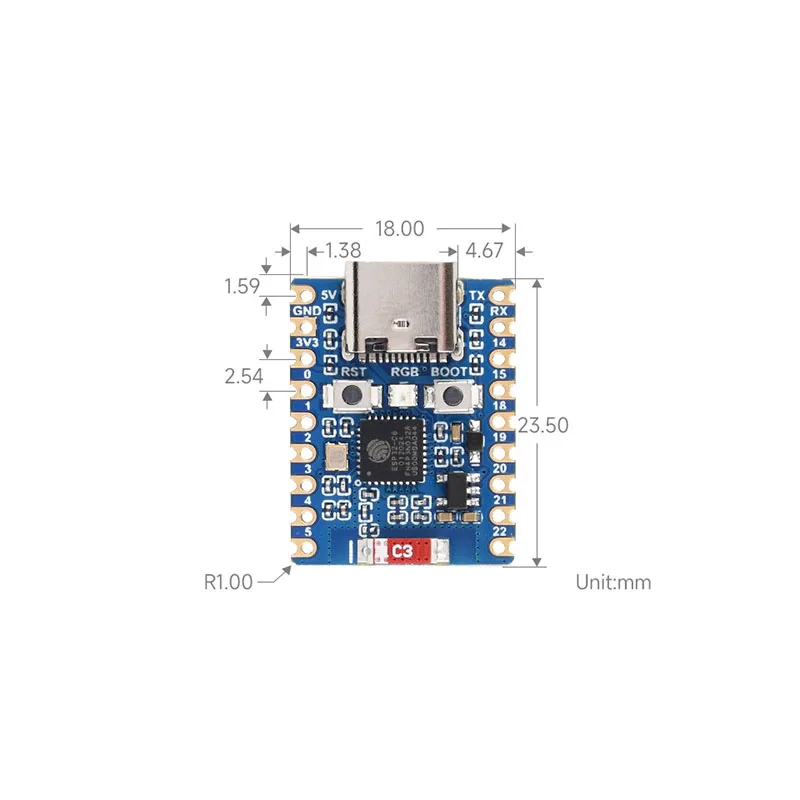 ESP32-C6 Mini Development Board Based on ESP32-C6FH8 Dual-Core 160MHz WiFi 6 Bluetooth 5 2.4GHz Wireless Module for IoT
ESP32-C6 Mini Development Board Based on ESP32-C6FH8 Dual-Core 160MHz WiFi 6 Bluetooth 5 2.4GHz Wireless Module for IoT