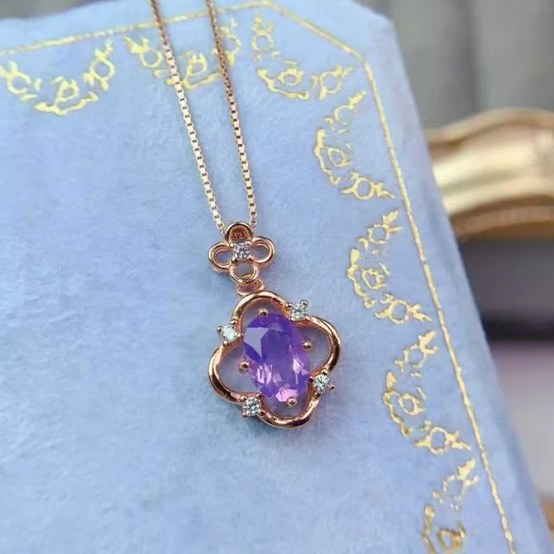 Authentic 925 Silver Crystal Pendant Natural Amethyst Necklace Pendant 5mm*7mm 0.7ct Genuine Amethyst Silver Jewelry
Authentic 925 Silver Crystal Pendant Natural Amethyst Necklace Pendant 5mm*7mm 0.7ct Genuine Amethyst Silver Jewelry