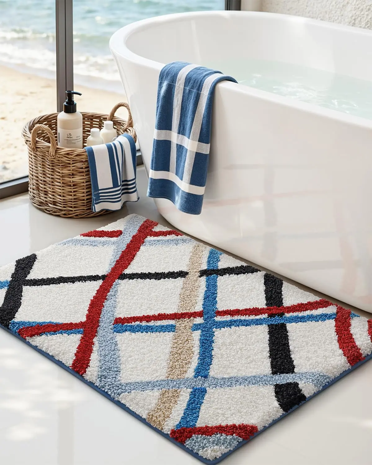 Полосатые коврики для ванной 24x16, моющиеся впитывающие коврики для ванной с нескользящей основой, очень мягкие плюшевые из микрофибры
Полосатые коврики для ванной 24x16, моющиеся впитывающие коврики для ванной с нескользящей основой, очень мягкие плюшевые из микрофибры