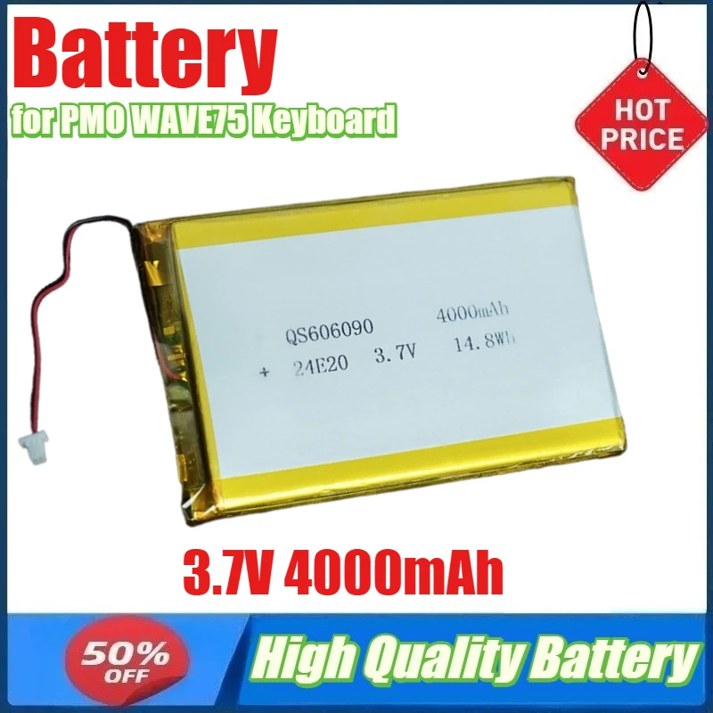 Battery for PMO WAVE75 Keyboard Batteries The Right Battery Is 3.7V 4000mAh 14.8Wh
Battery for PMO WAVE75 Keyboard Batteries The Right Battery Is 3.7V 4000mAh 14.8Wh