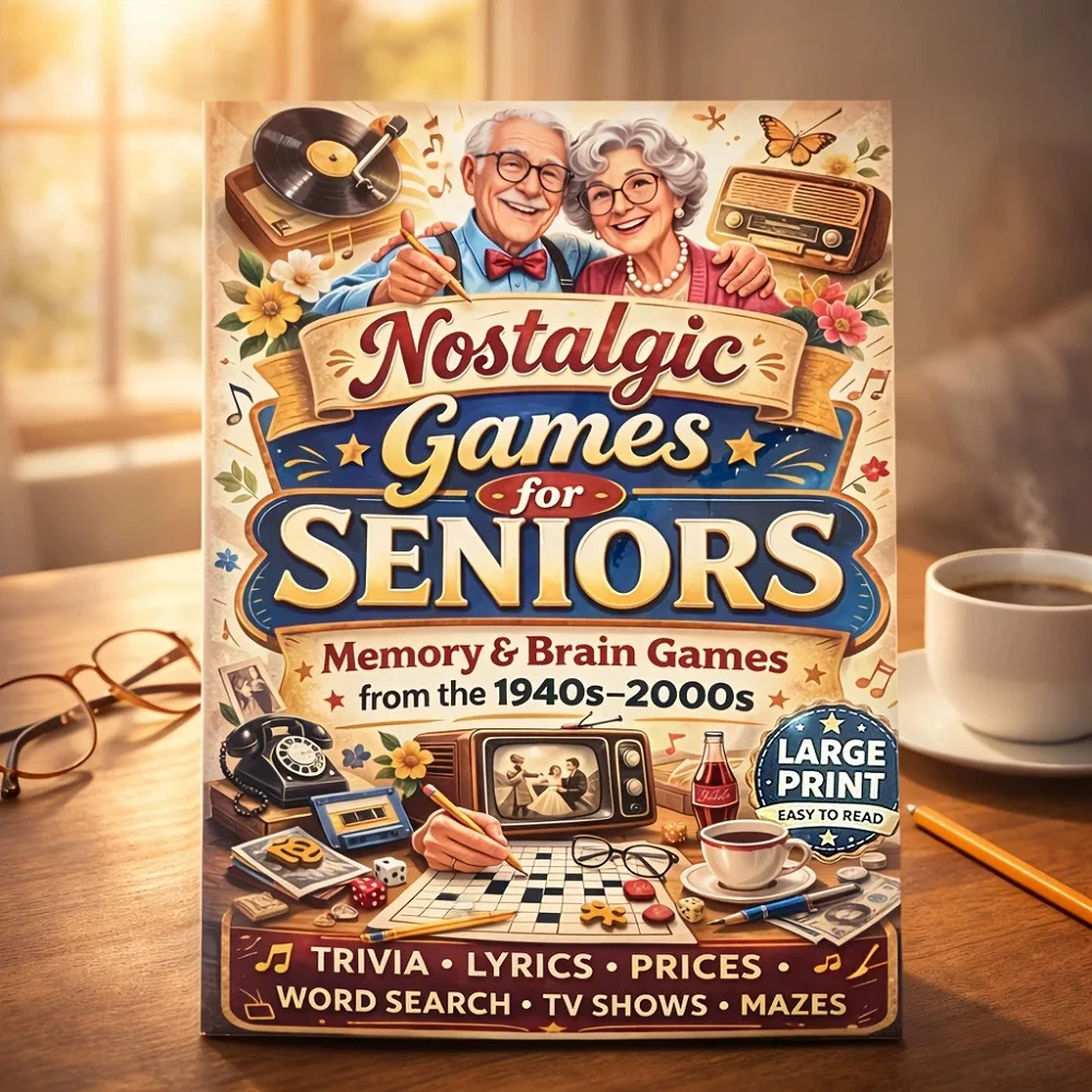 Nostalgic Games for Seniors: Brain Memory Book with 1940s-2000s Lyrics Prices Word Search TV Shows Mazes - Training
Nostalgic Games for Seniors: Brain Memory Book with 1940s-2000s Lyrics Prices Word Search TV Shows Mazes - Training