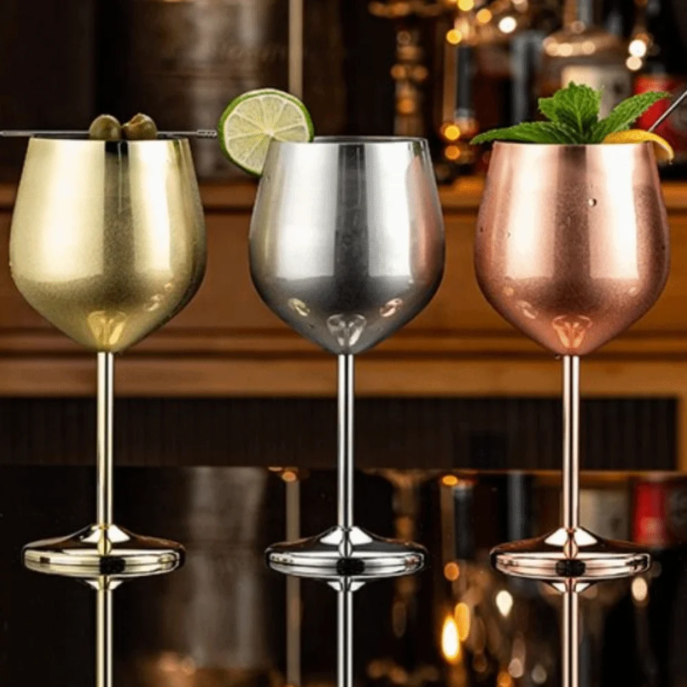 Wineglasses Creative Stainless Steel Goblet Unbreakable Retro Tall Glass Durable Drinking Utensils Metal Wine Glass Water Bottle
Wineglasses Creative Stainless Steel Goblet Unbreakable Retro Tall Glass Durable Drinking Utensils Metal Wine Glass Water Bottle