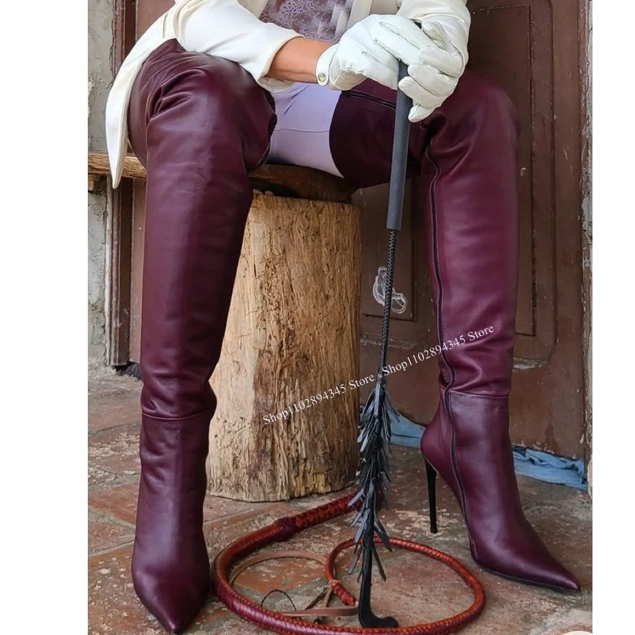 Wine Red Matte Leather Zipper Boots Thin High Heel Pointed Toe Fashion Sexy 2025 Winter Big Size Woman Shoes Zapatillas Mujer
Wine Red Matte Leather Zipper Boots Thin High Heel Pointed Toe Fashion Sexy 2025 Winter Big Size Woman Shoes Zapatillas Mujer