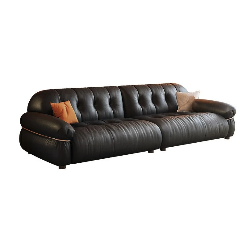 French retro style living room small apartment black sofa leather sofa
French retro style living room small apartment black sofa leather sofa