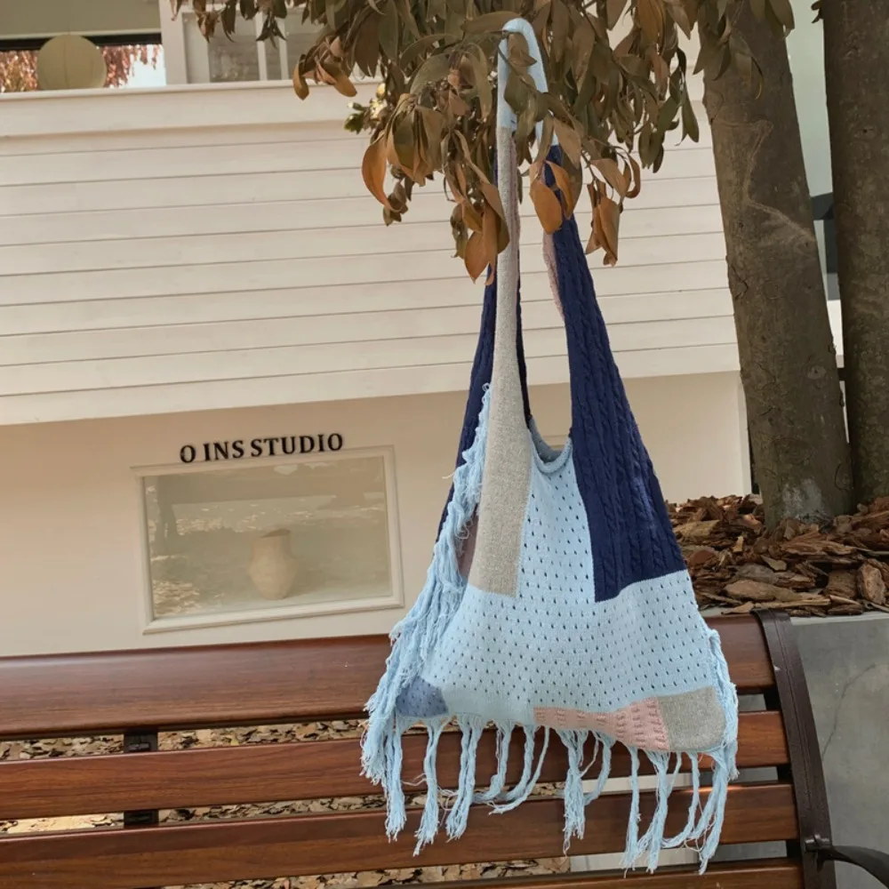 Sweet Casual Hollow Crochet Bag Patchwork Chic Knitted Tassel Shoulder Bag Leisure Soft Boho Style Handbag Shopping
Sweet Casual Hollow Crochet Bag Patchwork Chic Knitted Tassel Shoulder Bag Leisure Soft Boho Style Handbag Shopping