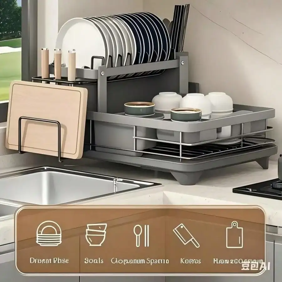 GROWSUN-Dish Drying Rack, 2 Tier Dish Racks For Kitchen Counter, Large Stainless Steel Kitchen Dish Drying Rack With Drainboard, Detachable Dish Drainers With Utensil Holders
GROWSUN-Dish Drying Rack, 2 Tier Dish Racks For Kitchen Counter, Large Stainless Steel Kitchen Dish Drying Rack With Drainboard, Detachable Dish Drainers With Utensil Holders