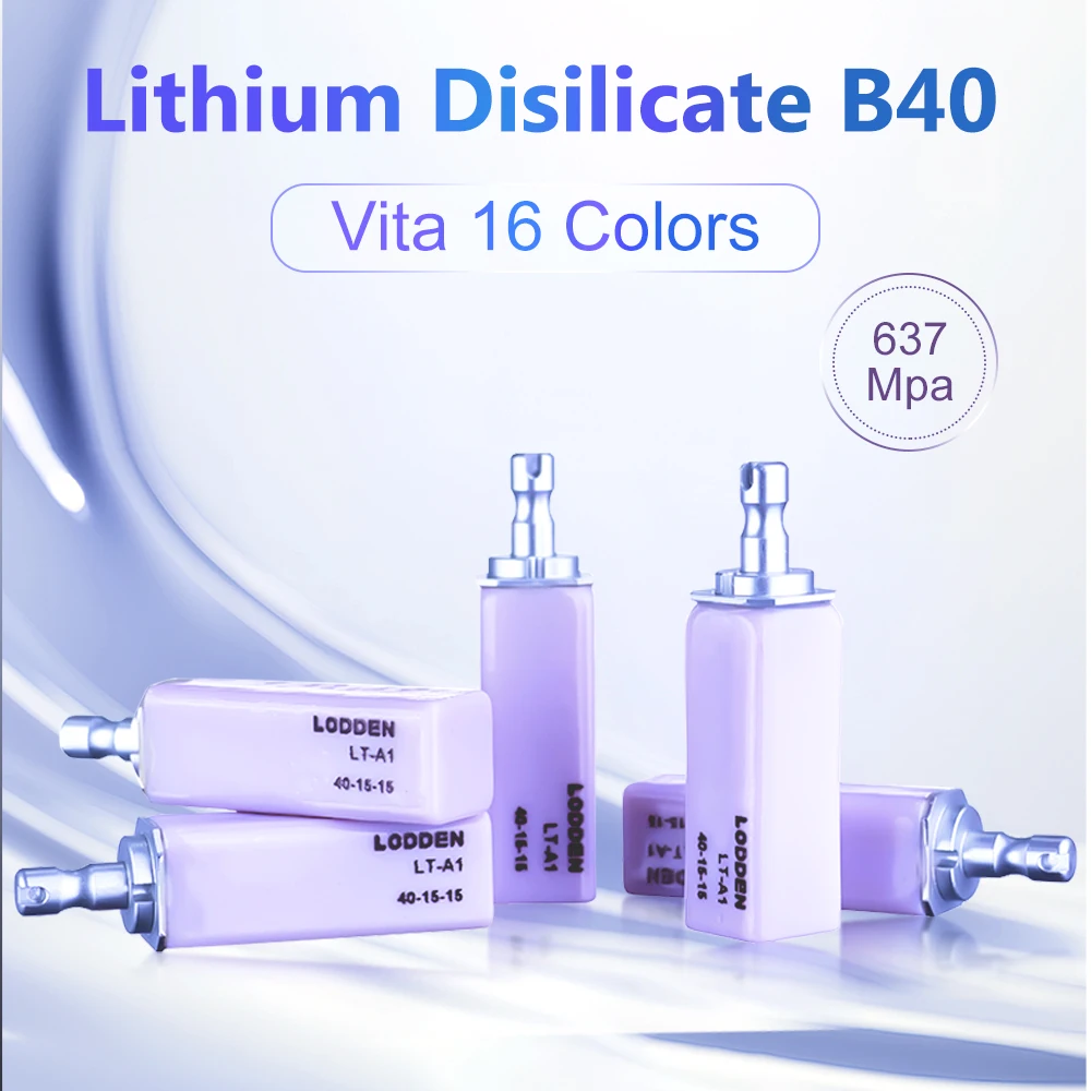 4PCS Lodden Dental Lithium Disilicate Blocks LT/HT/MT Dental Glass Ceramic Block for CAD CAM Indication Veneer/Crown/Bridge
4PCS Lodden Dental Lithium Disilicate Blocks LT/HT/MT Dental Glass Ceramic Block for CAD CAM Indication Veneer/Crown/Bridge