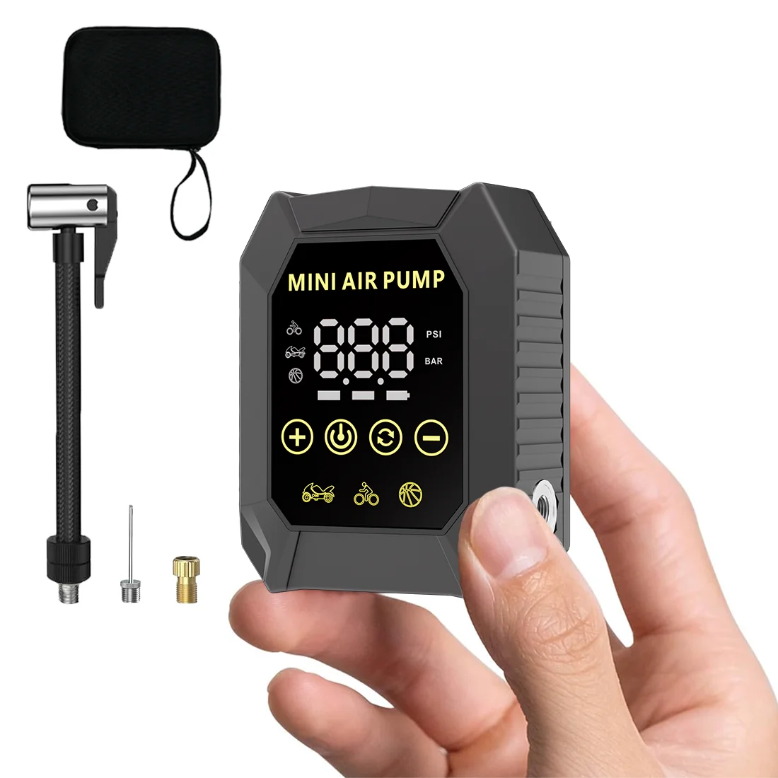 Tiny Pump Mini Bike Tire Pump with Gauge 150PSI Portable Electric Bicycle Air Pump Auto Stop for All Bicycles, Ball
Tiny Pump Mini Bike Tire Pump with Gauge 150PSI Portable Electric Bicycle Air Pump Auto Stop for All Bicycles, Ball