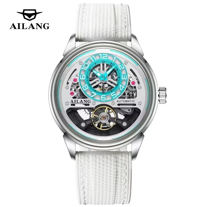 AILANG 8853 Men's Automatic Mechanical Watch Tourbillon 30M Waterproof Wristwatch Silicone Strap Sports Fashion Watches for Man
AILANG 8853 Men's Automatic Mechanical Watch Tourbillon 30M Waterproof Wristwatch Silicone Strap Sports Fashion Watches for Man