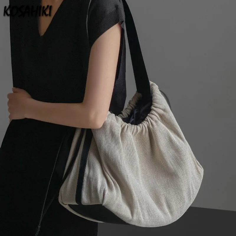 Vintage Drawstring Pleated Underarm Bag Patchwork Y2k Casual Contrast Color Shoulder Handbags High-capacity Grunge Ins Tote Bags
Vintage Drawstring Pleated Underarm Bag Patchwork Y2k Casual Contrast Color Shoulder Handbags High-capacity Grunge Ins Tote Bags