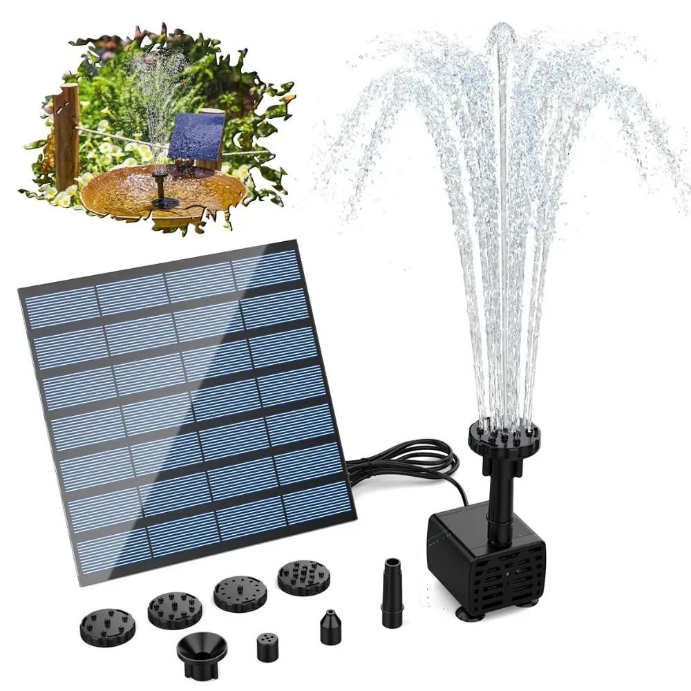 Solar Fountain Pump Water Pump with 6 Nozzles for Bird Bath Ponds Garden Swimming Pool Fish Tank Outdoor Solar Powered Fountain
Solar Fountain Pump Water Pump with 6 Nozzles for Bird Bath Ponds Garden Swimming Pool Fish Tank Outdoor Solar Powered Fountain