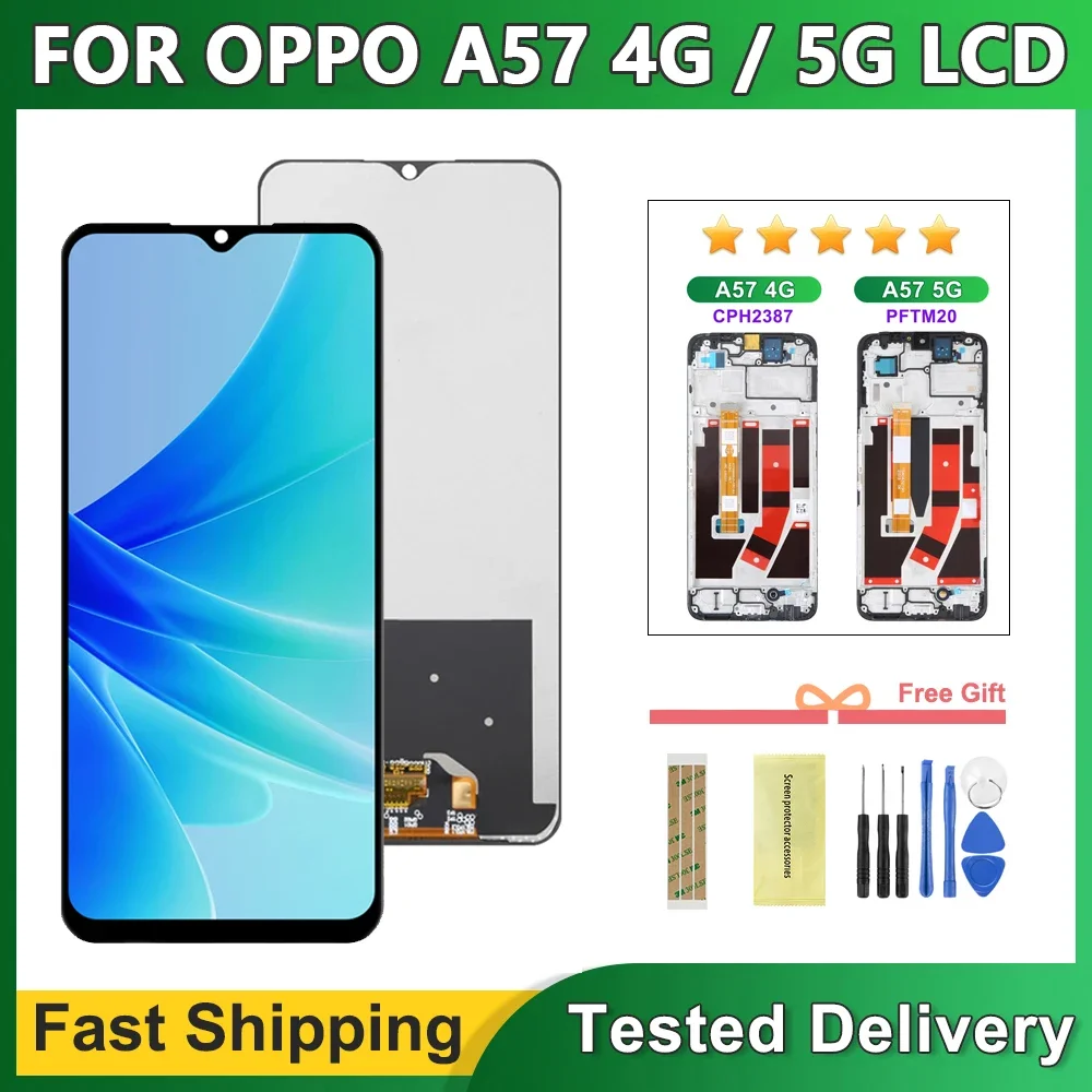 For OPPO A57 4G CPH2387 & 5G PFTM20 LCD Display Touch Screen Digitizer Assembly Tested Replacement with Frame
For OPPO A57 4G CPH2387 & 5G PFTM20 LCD Display Touch Screen Digitizer Assembly Tested Replacement with Frame