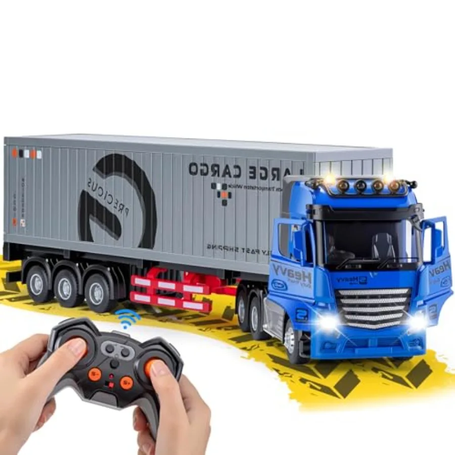 9 Channel RC Semi Truck with Trailer Metal Cab 2.4Ghz Remote Control Container Truck with Lights and Sounds Red Birthday Gift f
9 Channel RC Semi Truck with Trailer Metal Cab 2.4Ghz Remote Control Container Truck with Lights and Sounds Red Birthday Gift f