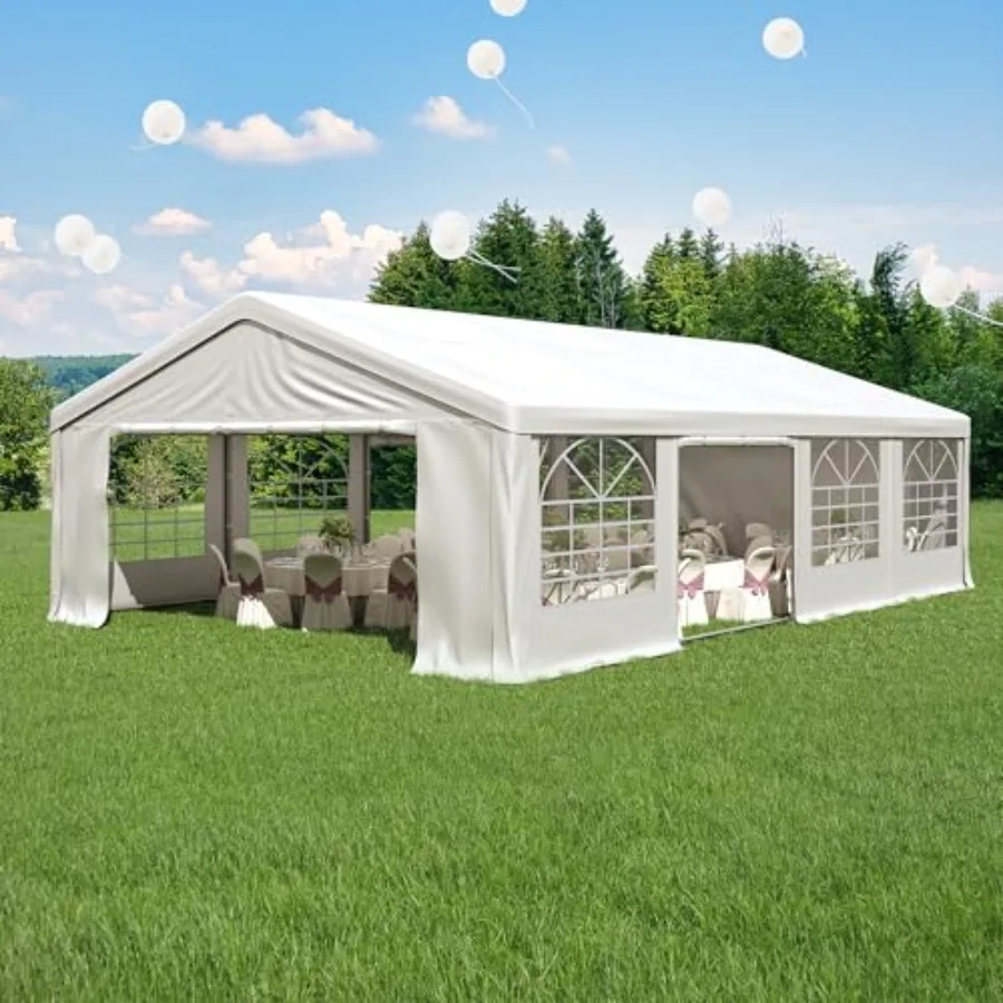 Heavy Duty Party Tent for Outdoor Wedding and Birthday Events, Steel Frame with White Polyester Canopy and Removable Sidewalls
Heavy Duty Party Tent for Outdoor Wedding and Birthday Events, Steel Frame with White Polyester Canopy and Removable Sidewalls