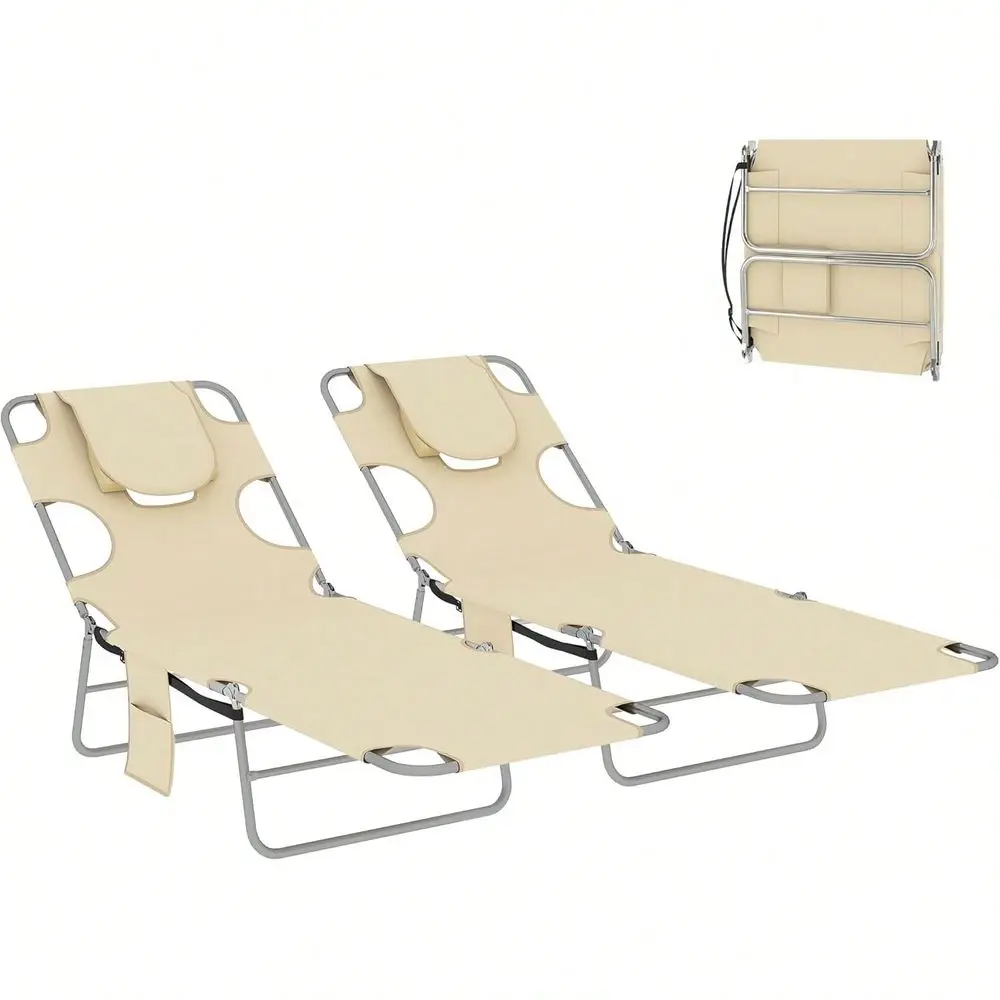 Chaise Lounge Chair Outdoor With Face Arm Hole, 5Position Reclining Face Down Tanning Chair With Carry Strap, Side Pocket, Port
Chaise Lounge Chair Outdoor With Face Arm Hole, 5Position Reclining Face Down Tanning Chair With Carry Strap, Side Pocket, Port