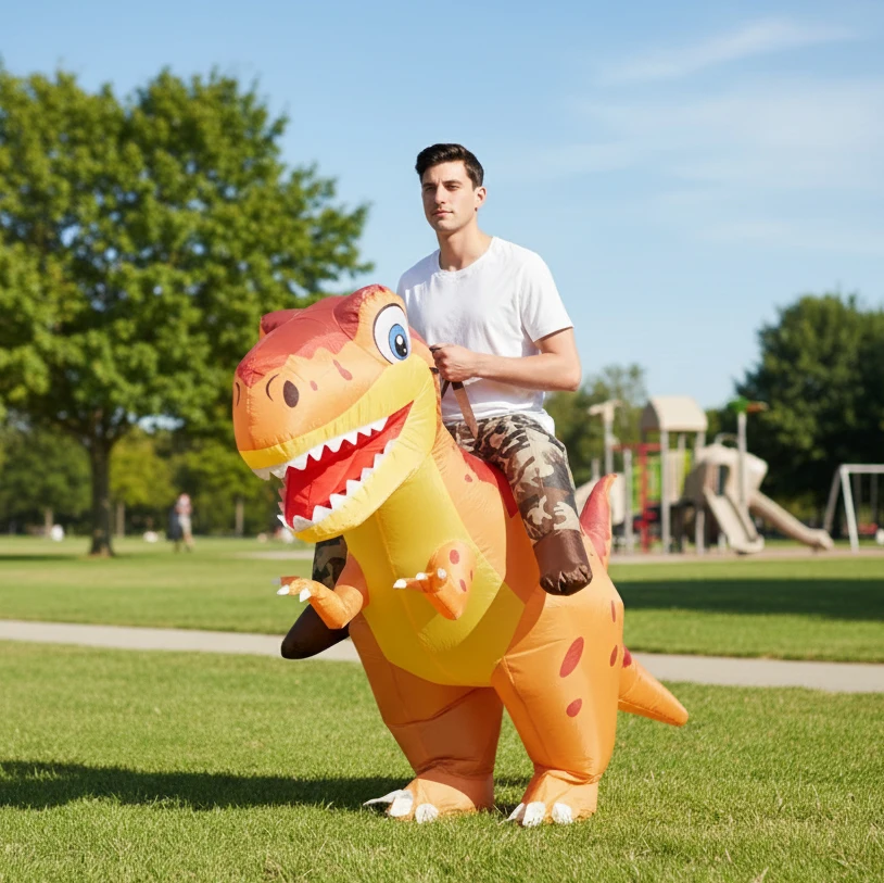 Adult Inflatable Dinosaur Riding T-Rex Costume Funny Blow Up Suit Unisex for Christmas Thanksgiving Carnival Party Holiday Gift
Adult Inflatable Dinosaur Riding T-Rex Costume Funny Blow Up Suit Unisex for Christmas Thanksgiving Carnival Party Holiday Gift