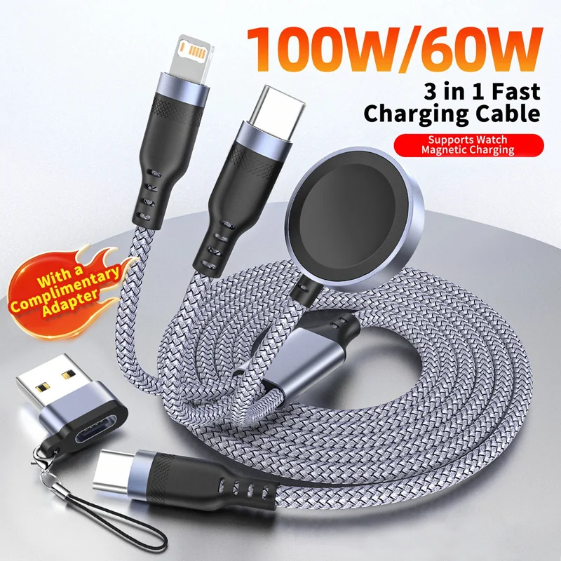 3 in 1 Magnetic Wireless Charger Cable for Watch,Multi-Functiona Fast Charging Cord Compatible with iPhone 17,Sumsung Galaxy S25
3 in 1 Magnetic Wireless Charger Cable for Watch,Multi-Functiona Fast Charging Cord Compatible with iPhone 17,Sumsung Galaxy S25