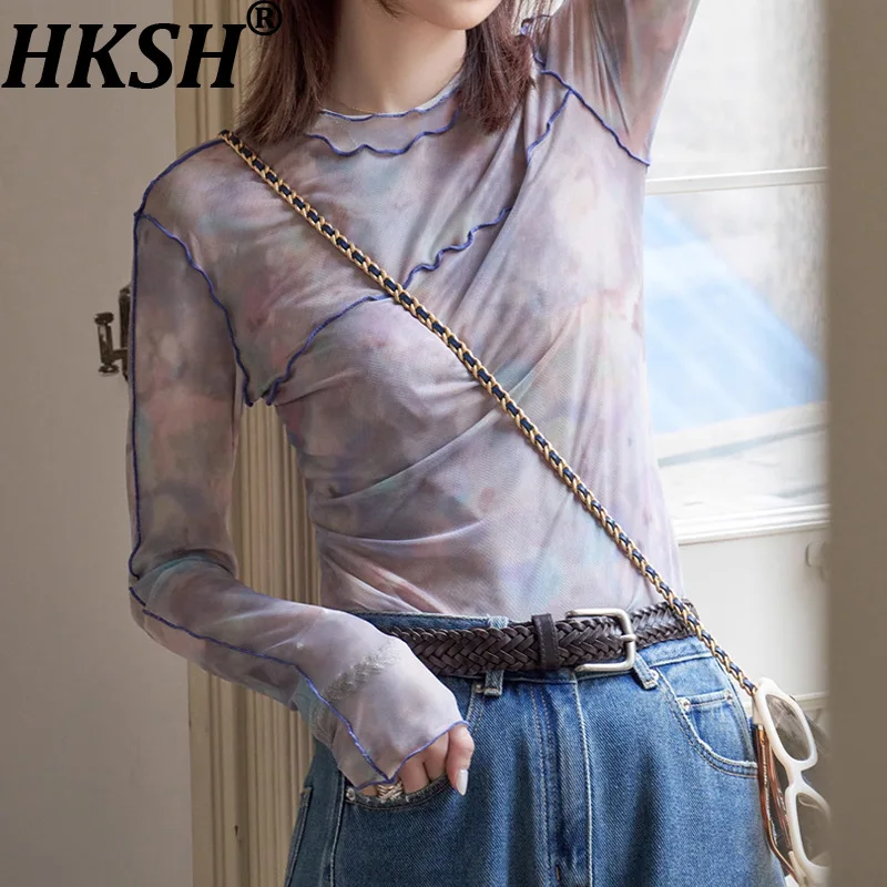 HKSH Women T-shirt O-neck Long Sleeve Gradient Ruffled Double-Layer Mesh Elegant Chic Niche Design Top New Spring Summer HK20891
HKSH Women T-shirt O-neck Long Sleeve Gradient Ruffled Double-Layer Mesh Elegant Chic Niche Design Top New Spring Summer HK20891
