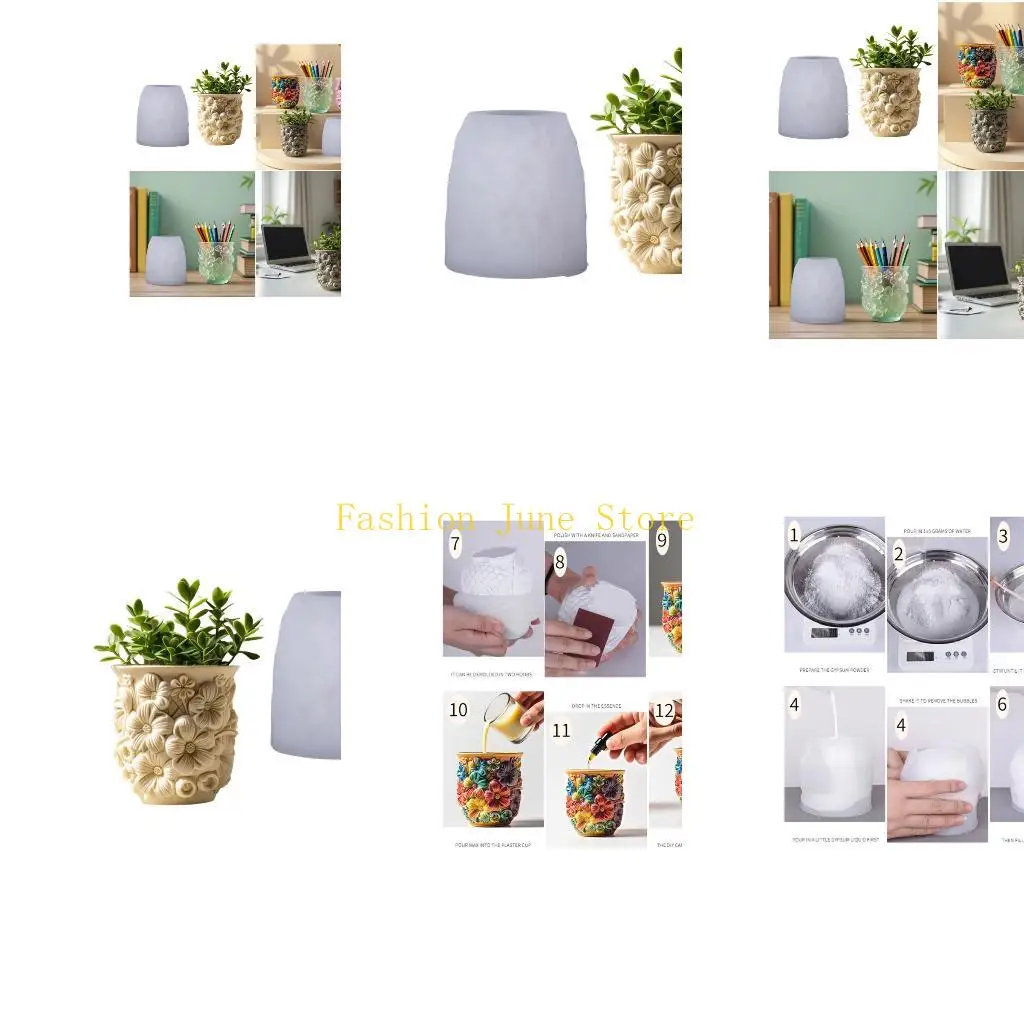 N5KA Reusable Silicone Flower Pot Mold Resin Casting Concrete Cement Art Projects
N5KA Reusable Silicone Flower Pot Mold Resin Casting Concrete Cement Art Projects