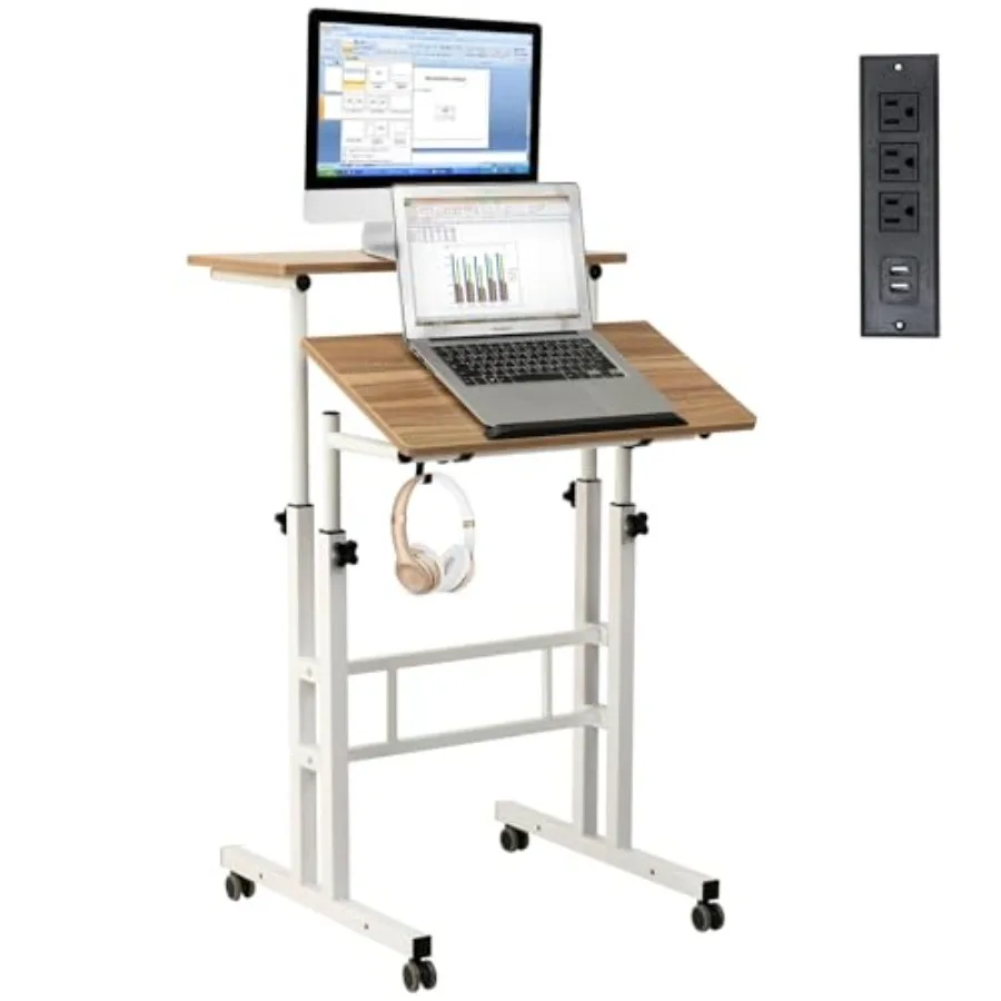 Mobile Standing Desk with Charging Station Adjustable Standing Computer Desk Standing Adjustable Laptop Cart with Wheels for Ho
Mobile Standing Desk with Charging Station Adjustable Standing Computer Desk Standing Adjustable Laptop Cart with Wheels for Ho
