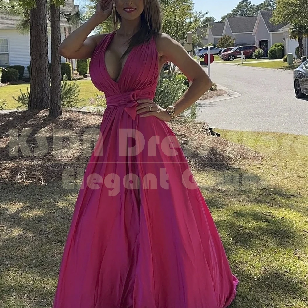Sexy Summer Prom Dresses Fashion V-Neck Floor Length Draped Sleeveless Dress Customzied Color Special Occasion Long Gowns
Sexy Summer Prom Dresses Fashion V-Neck Floor Length Draped Sleeveless Dress Customzied Color Special Occasion Long Gowns