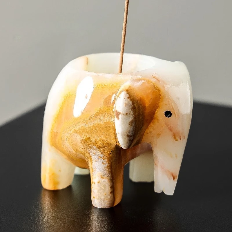 Natural Jade Elephant Incense Holder Stone Incense Stick Burner Tray Handmade Animals Decorative Figurine Colorful Décor Gift
Natural Jade Elephant Incense Holder Stone Incense Stick Burner Tray Handmade Animals Decorative Figurine Colorful Décor Gift