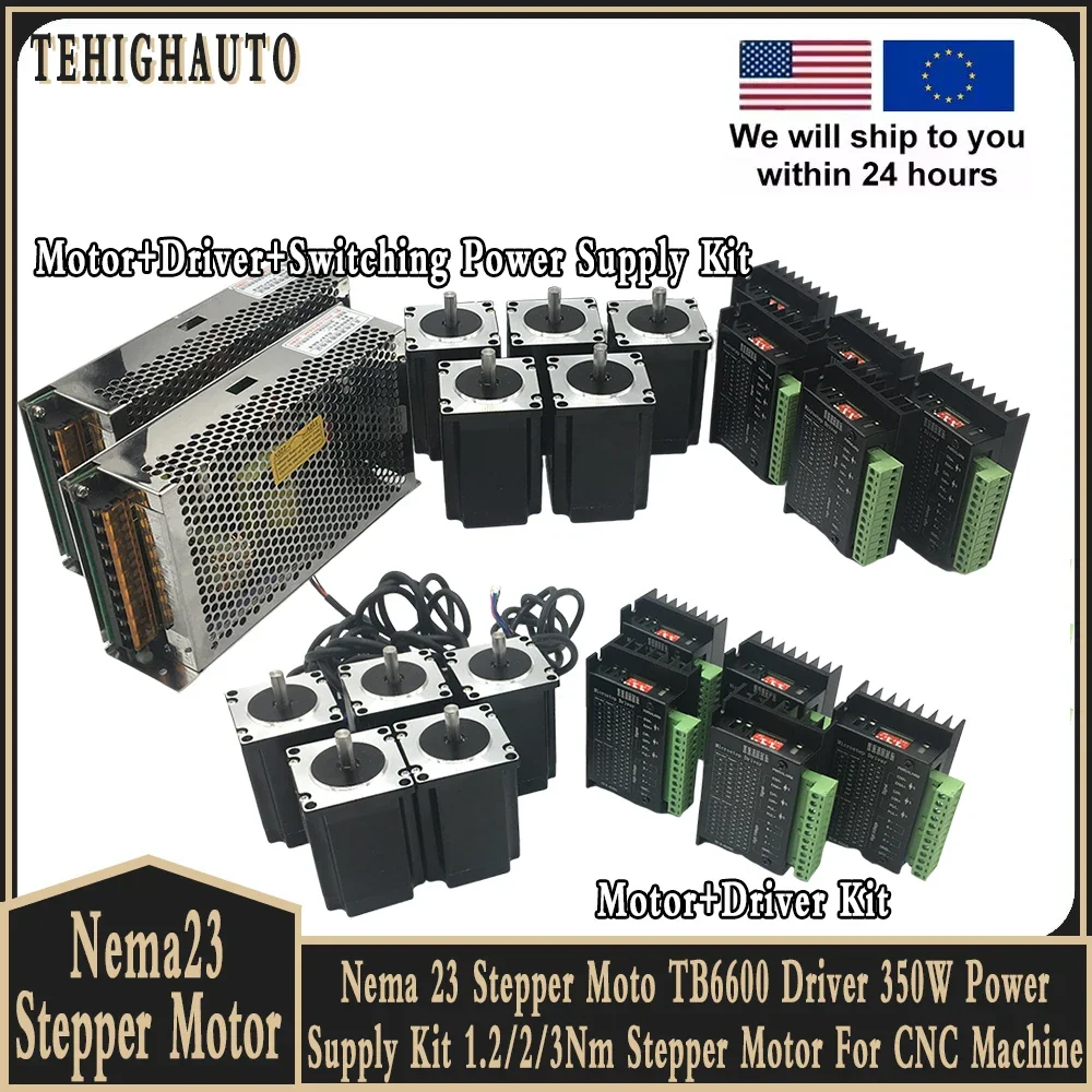 Nema 23 Stepper Moto TB6600 Driver 350W Power Supply Kit 1.2/2/3Nm Single Shaft 8mm Stepper Motor For CNC Engraving Machine
Nema 23 Stepper Moto TB6600 Driver 350W Power Supply Kit 1.2/2/3Nm Single Shaft 8mm Stepper Motor For CNC Engraving Machine