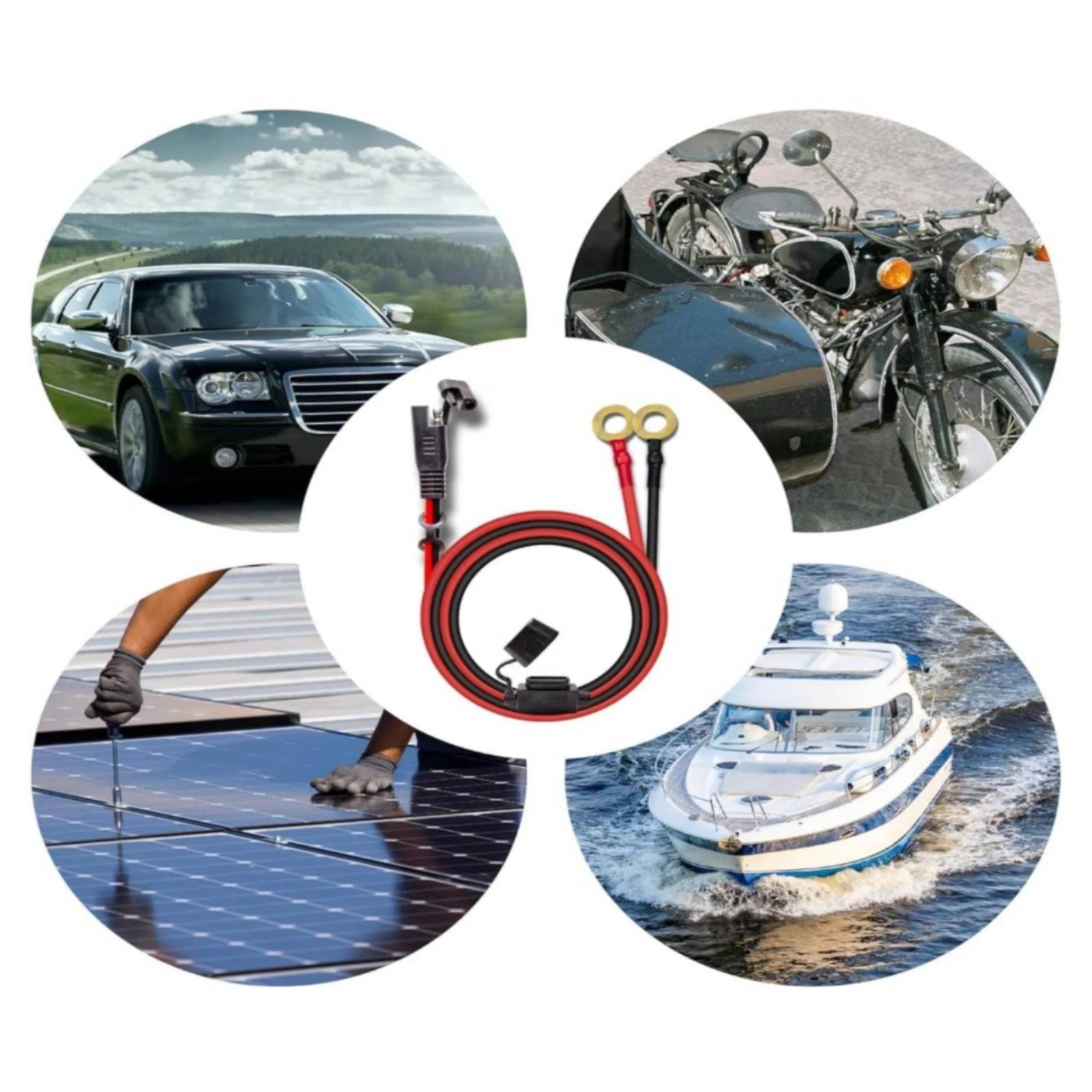 Battery Cable Harness Blade Fuses SAE Connector Cable SAE Battery Connector Insulated Circular Lug Wire Fused
Battery Cable Harness Blade Fuses SAE Connector Cable SAE Battery Connector Insulated Circular Lug Wire Fused