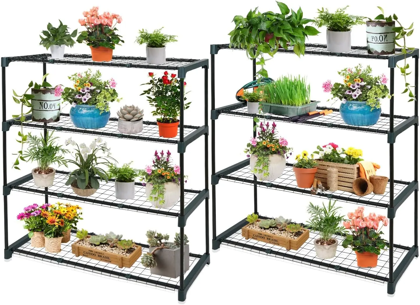 Greenhouse Shelving Staging Double 4 Tier, Outdoor/Indoor Plant Shelves, 35'x12'x42', Green
Greenhouse Shelving Staging Double 4 Tier, Outdoor/Indoor Plant Shelves, 35'x12'x42', Green