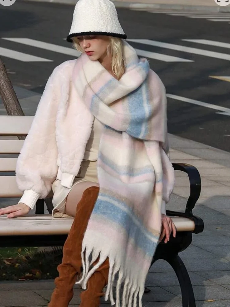 Зимний теплый женский шарф из искусственного кашемира, разноцветное мягкое одеяло, шали, платок из пашмины, шейный платок с кисточками Bufanda
Зимний теплый женский шарф из искусственного кашемира, разноцветное мягкое одеяло, шали, платок из пашмины, шейный платок с кисточками Bufanda