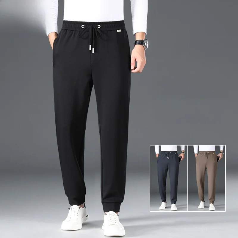 Мужские повседневные свободные брюки с манжетами от морщин, весна-осень, спортивные штаны, модные деловые длинные брюки
Мужские повседневные свободные брюки с манжетами от морщин, весна-осень, спортивные штаны, модные деловые длинные брюки