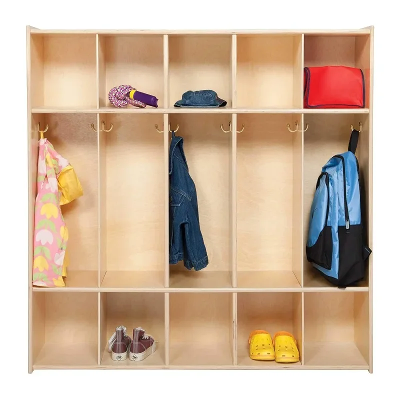 Coat Locker with Cubbies, Wooden Backpack Storage Organizer with Coat Hooks and Cubby Storage Organizer Cubes for Kids
Coat Locker with Cubbies, Wooden Backpack Storage Organizer with Coat Hooks and Cubby Storage Organizer Cubes for Kids