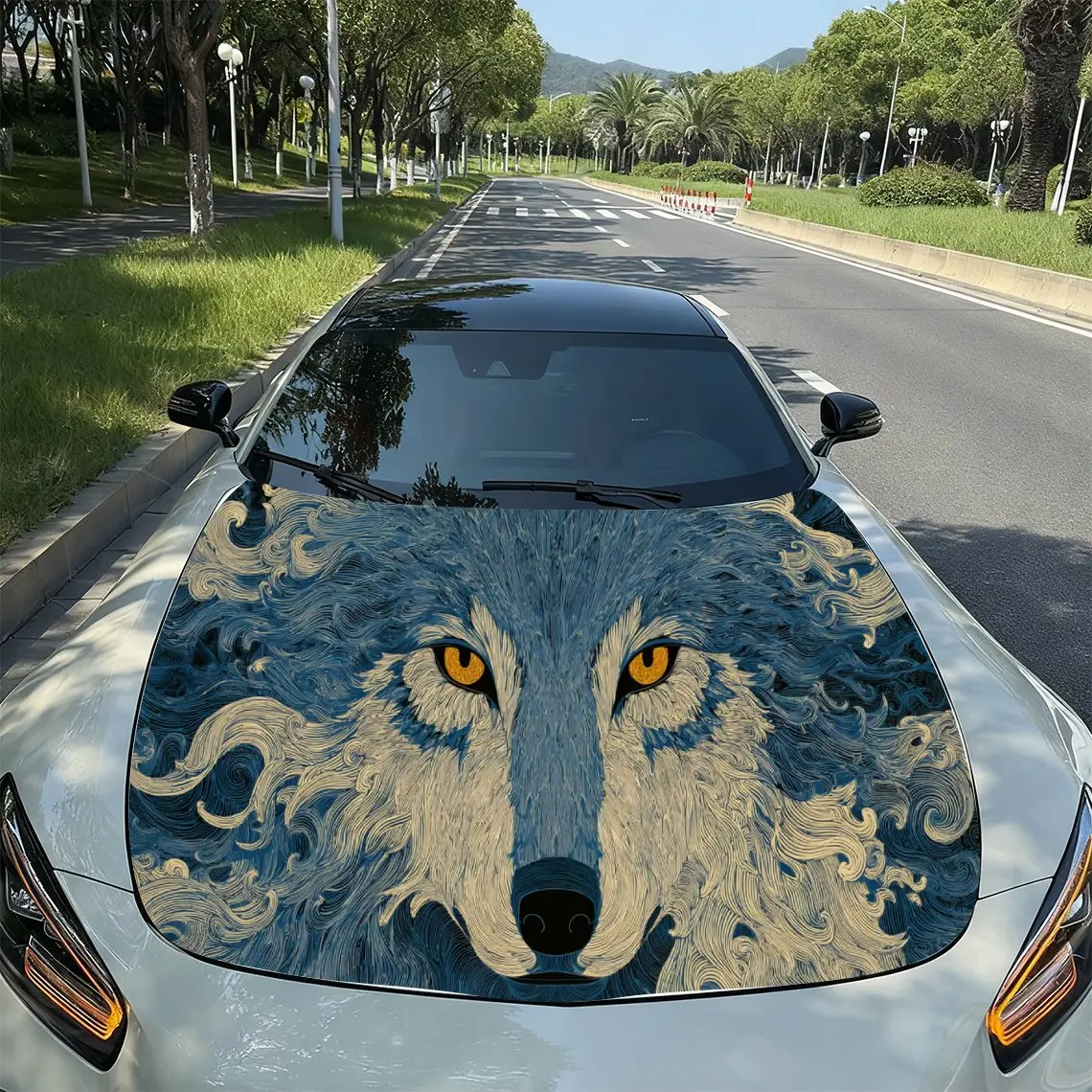 Chinese Style Art Wolf Trend Art PVC Car Hood Wraps, Self-Adhesive Waterproof Car Bonnet Decal Sticker, Car Decoration Protectio
Chinese Style Art Wolf Trend Art PVC Car Hood Wraps, Self-Adhesive Waterproof Car Bonnet Decal Sticker, Car Decoration Protectio