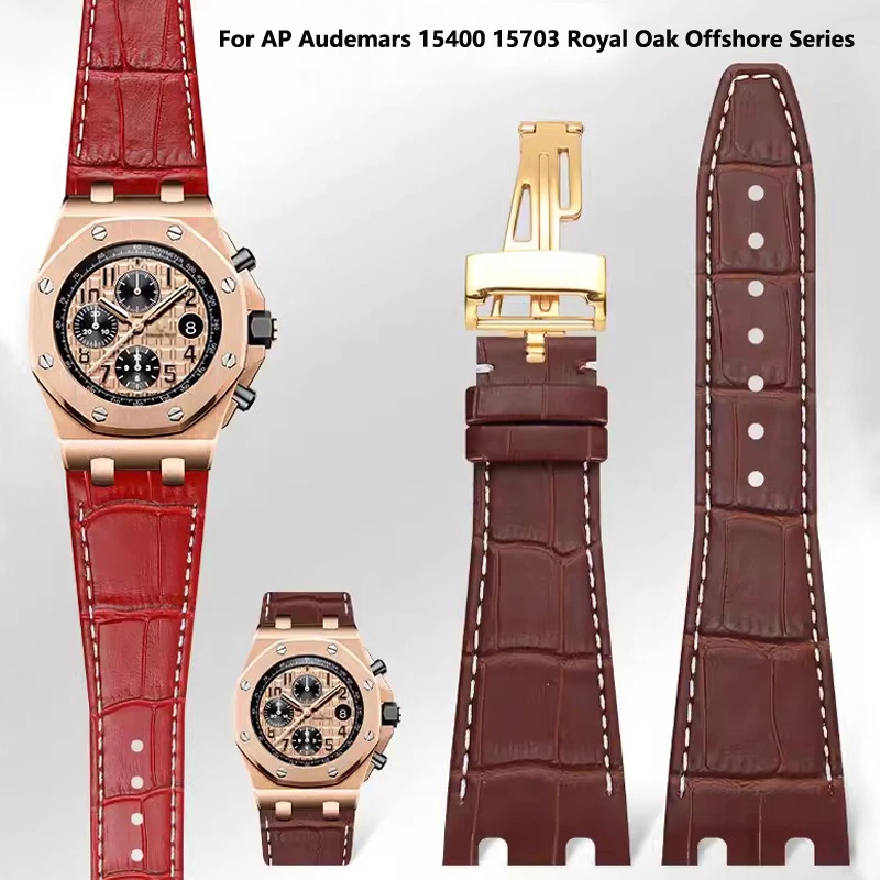 Top layer Genuine Leather watch Strap for AP Audemars 15400 15703 Royal Oak Offshore Series Male 26mm Black Brown Watch Band
Top layer Genuine Leather watch Strap for AP Audemars 15400 15703 Royal Oak Offshore Series Male 26mm Black Brown Watch Band