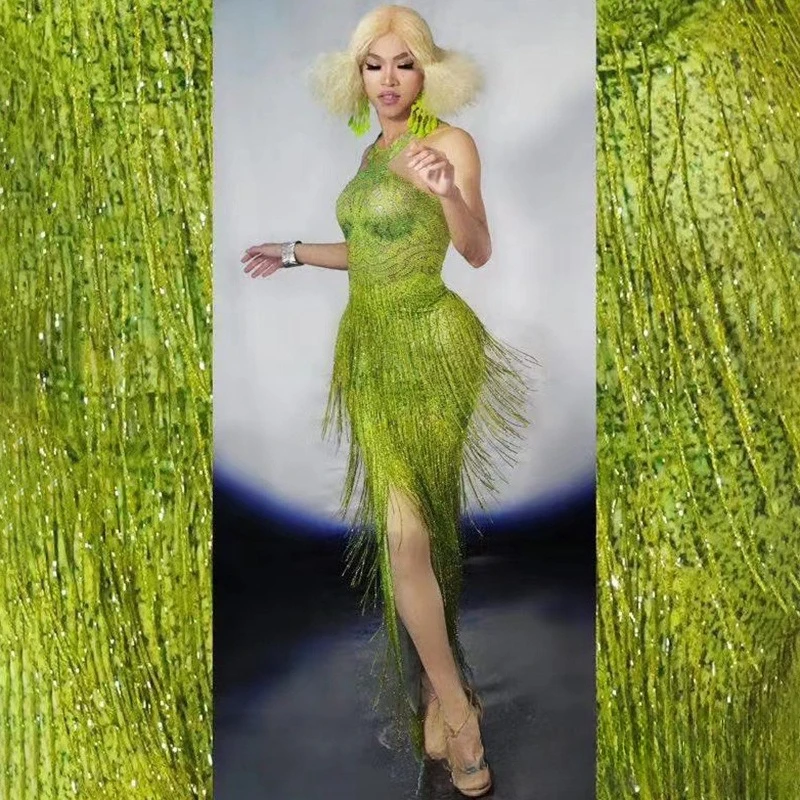 Grass Green White High-end Seaside Vacation Dress Fashion Party Stage Latin Dance Performance Clothes Vestidos De Ocasião Formal
Grass Green White High-end Seaside Vacation Dress Fashion Party Stage Latin Dance Performance Clothes Vestidos De Ocasião Formal