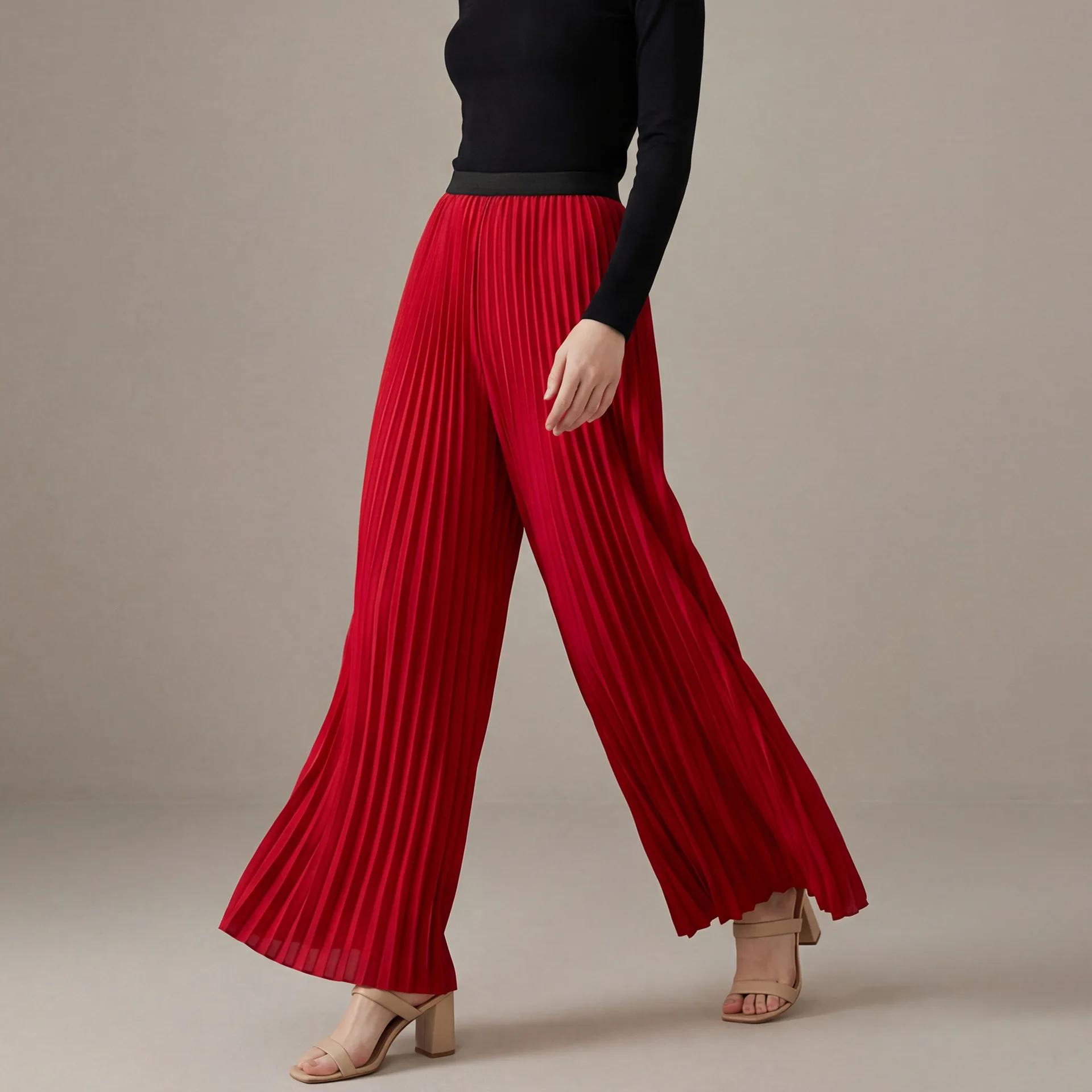 Miyake Pleated 2026 Spring and Summer New Pleated Pants Flowing Wide-legged Flared Pants High-waisted Culottes Female Pleated
Miyake Pleated 2026 Spring and Summer New Pleated Pants Flowing Wide-legged Flared Pants High-waisted Culottes Female Pleated