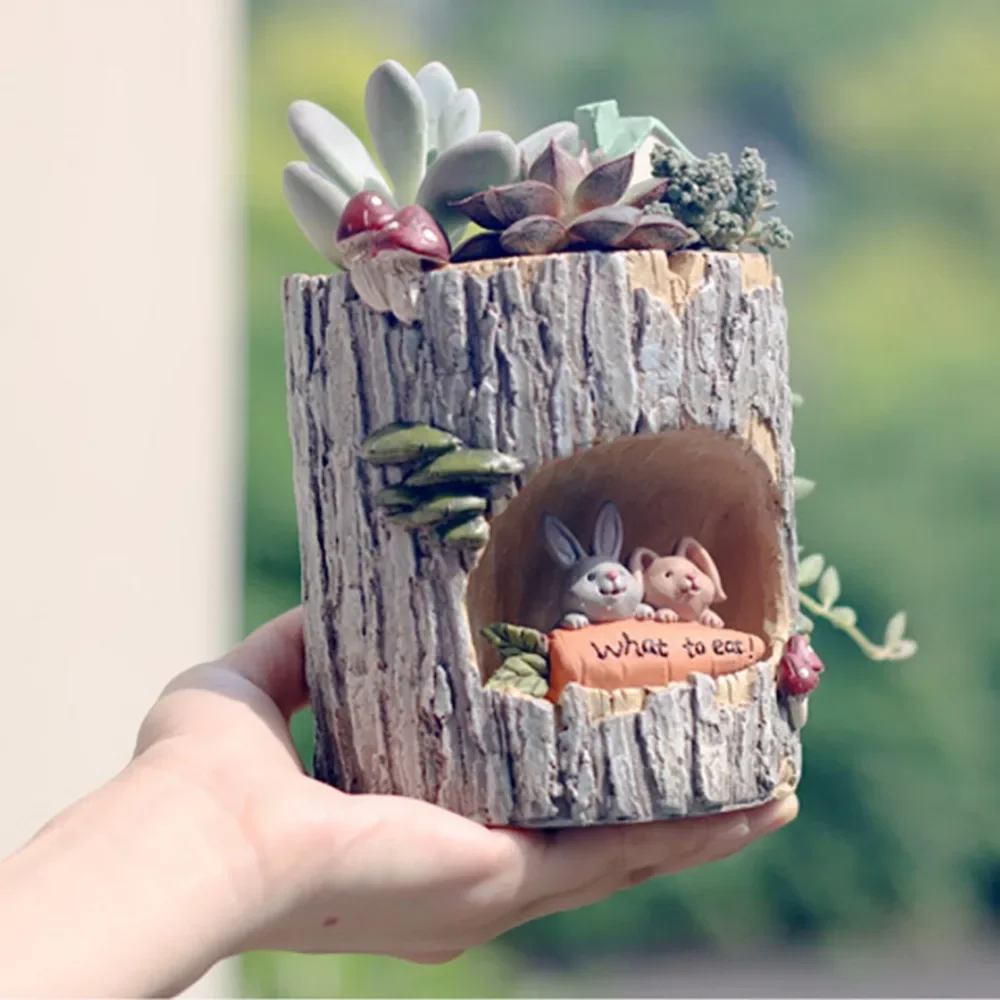 Resin Stump Style Flower Pot Cute Animal Planter Wooden Look Flower Pot for Air Plants Vintage Home Table Decor
Resin Stump Style Flower Pot Cute Animal Planter Wooden Look Flower Pot for Air Plants Vintage Home Table Decor