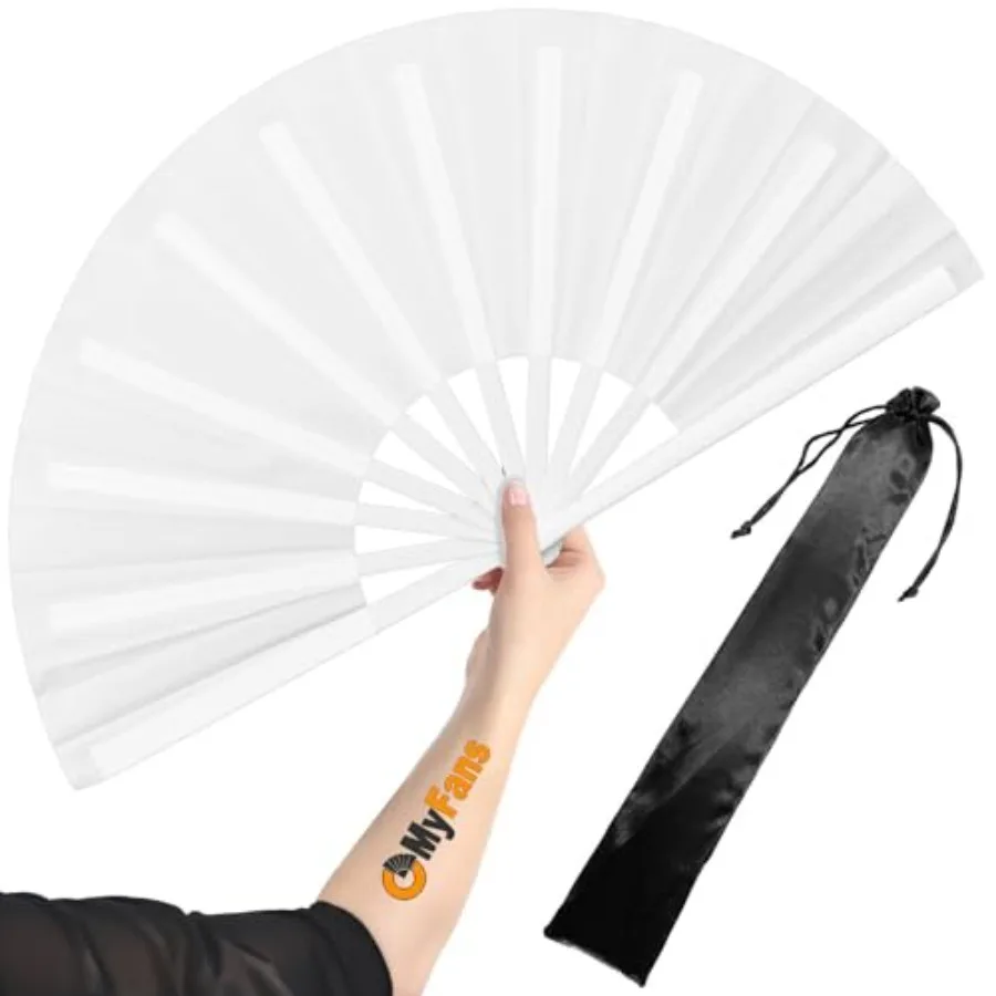 Large Rave Folding Hand Fan - Foldable Chinese Tai Chi Kung Fu fan - Ideal for Festivals, EDM, Dancing, Hot Flashes, Church and
Large Rave Folding Hand Fan - Foldable Chinese Tai Chi Kung Fu fan - Ideal for Festivals, EDM, Dancing, Hot Flashes, Church and
