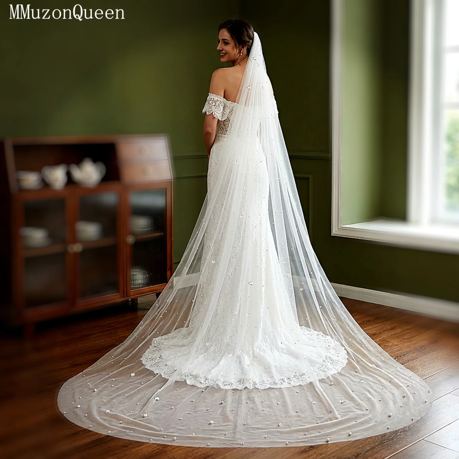 TOPQUEEN Vestido De Noiva Vom Pedras Velo De Novias Cathedral Milk White With Comb Wedding Accessories Customizable V109
TOPQUEEN Vestido De Noiva Vom Pedras Velo De Novias Cathedral Milk White With Comb Wedding Accessories Customizable V109