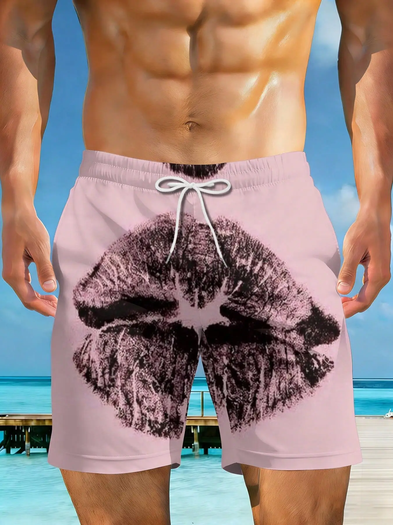 2026 Summer New Styles Lip Print Pattern Design Art Plus Size Men's Fashion Casual Beach Shorts Suitable For Summer Outings And Beach Vacations Surfing And Relaxing Activities
2026 Summer New Styles Lip Print Pattern Design Art Plus Size Men's Fashion Casual Beach Shorts Suitable For Summer Outings And Beach Vacations Surfing And Relaxing Activities
