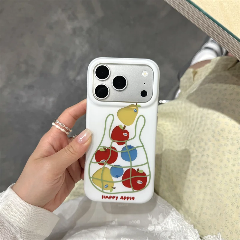 Kawaii Happy Apple Fruit Print Phone Case For iPhone 17 16 15 Pro Max Korea Fashion Cute Cartoon Protective Cover New 2026 funda
Kawaii Happy Apple Fruit Print Phone Case For iPhone 17 16 15 Pro Max Korea Fashion Cute Cartoon Protective Cover New 2026 funda