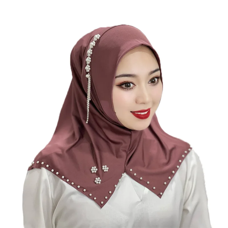 One Piece Amira Instant Hijab Beadig Flower Muslim Women Turban Pull On Ready Scarf Islamic Shawl Headwrap African Hat Headscarf 
One Piece Amira Instant Hijab Beadig Flower Muslim Women Turban Pull On Ready Scarf Islamic Shawl Headwrap African Hat Headscarf