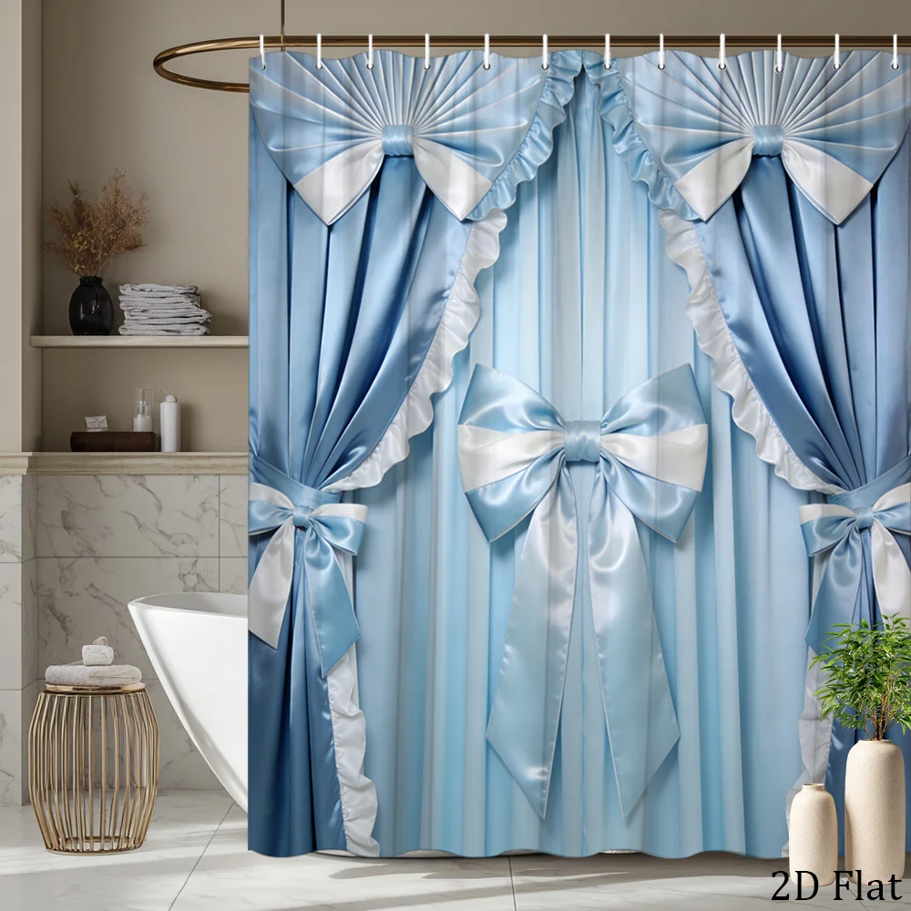 Romantic Aqua Blue Bow Shower Curtain Waterproof Polyester Bathroom Curtain Liner for Spa Luxury Home Decor
Romantic Aqua Blue Bow Shower Curtain Waterproof Polyester Bathroom Curtain Liner for Spa Luxury Home Decor