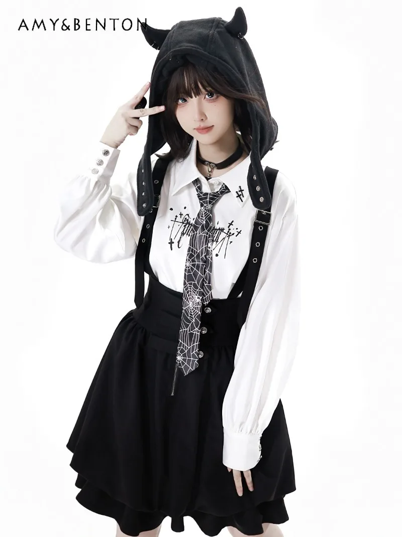 College Style Sweet Cute Embroidered Vest Set Autumn Winter Harajuku Patchwork Color Long Sleeve Casual Shirt Strap Puff Skirt
College Style Sweet Cute Embroidered Vest Set Autumn Winter Harajuku Patchwork Color Long Sleeve Casual Shirt Strap Puff Skirt